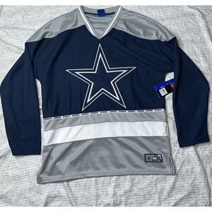 Dallas Cowboys Ultra Game Hockey Style Jersey Navy Blue NFL Pullover Men Size M